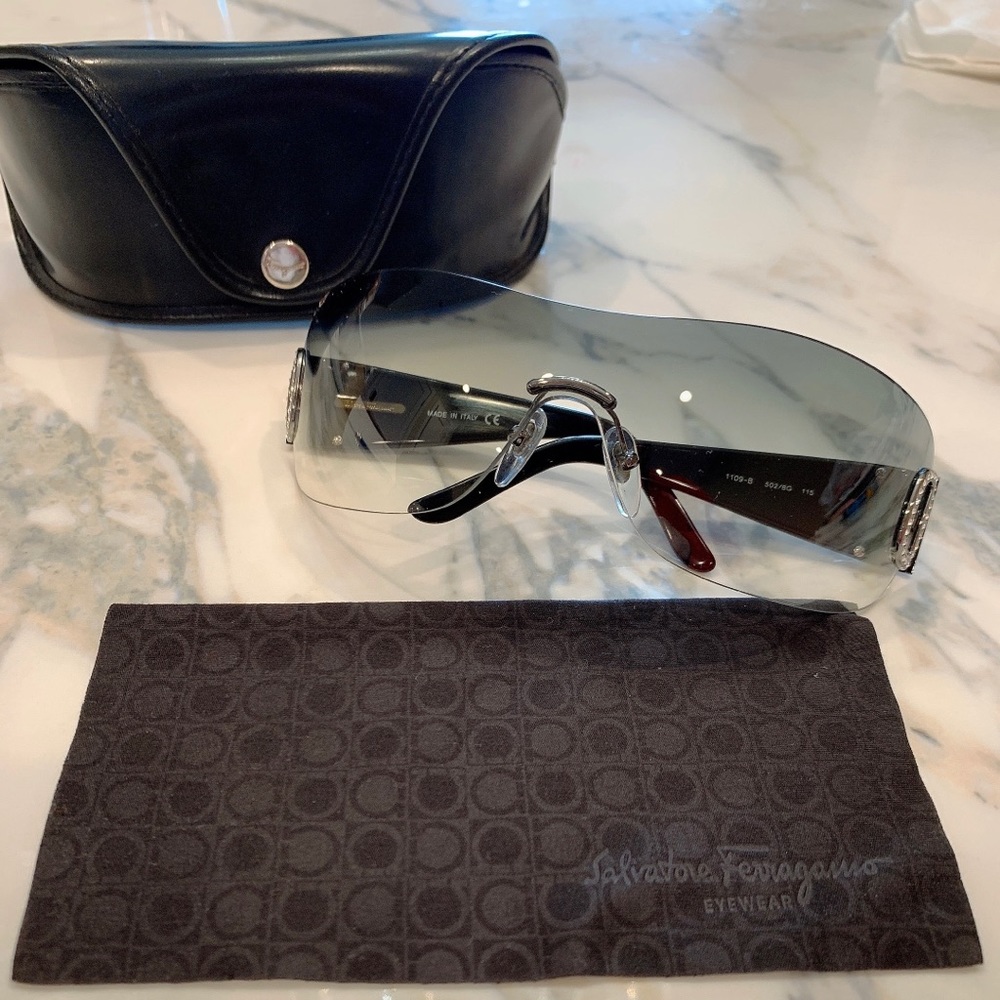 Salvatore Ferragamo Shield Grey Gradient Sunglasses